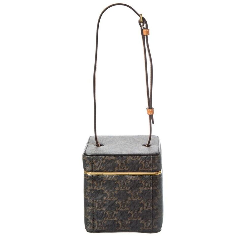 Celine Triomphe Canvas Cosmetic Case, Brown - Picture 2 of 4